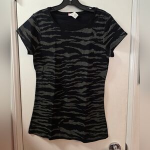 Ransom Black and Charcoal Zebra-Stripe Short Sleeve Tee